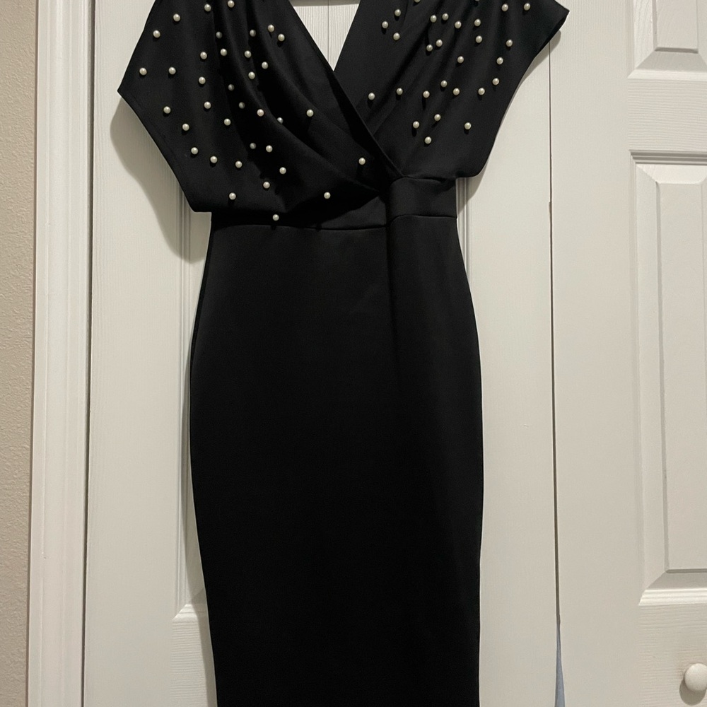 Black with pearls dress